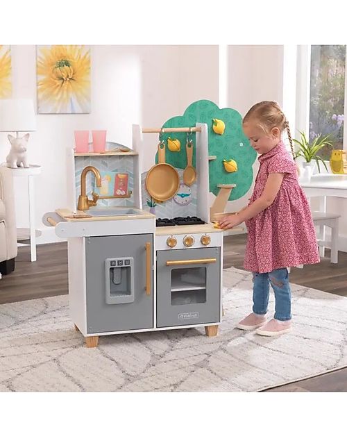 KidKraft Wooden Happy Harvest Play Kitchen - Collect the lemons from the tree! Toy Kitchens