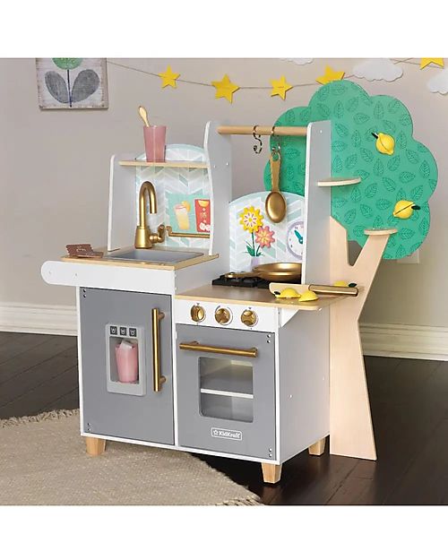 KidKraft Wooden Happy Harvest Play Kitchen - Collect the lemons from the tree! Toy Kitchens