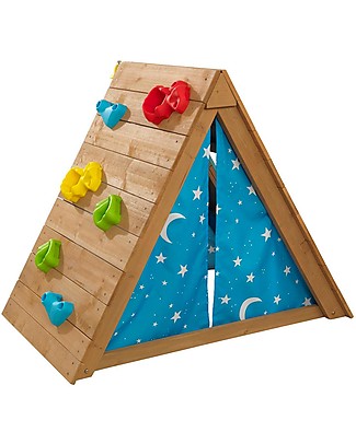 KidKraft Wooden Hideaway with Climbing Wall - Adventure and Relax in Total Safety Playhouses
