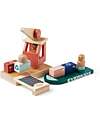 Kid's Concept Aiden Wooden Container Port - Multicolor - Certified FSC Wood Wooden Toy Cars, Trains & Trucks
