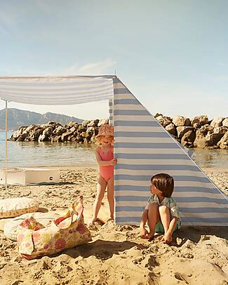 Kid's Concept Beach Tent - Blue and White - Stripes - Protects Against UVA and UVB Rays Beach Toys