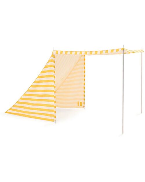 Kid's Concept Beach Tent - Yellow and White - Stripes - Protects Against UVA and UVB Rays Beach Toys