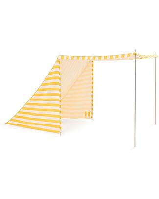 Kid's Concept Beach Tent - Yellow and White - Stripes - Protects Against UVA and UVB Rays Beach Toys