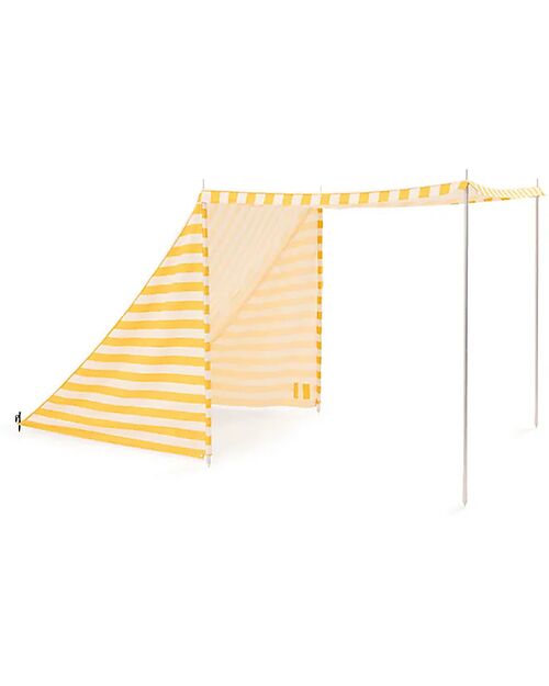 Kid's Concept Beach Tent - Yellow and White - Stripes - Protects Against UVA and UVB Rays Beach Toys
