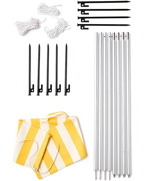 Kid's Concept Beach Tent - Yellow and White - Stripes - Protects Against UVA and UVB Rays Beach Toys