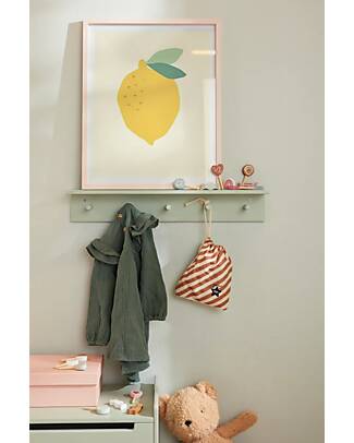 Kid's Concept Children's Shelf with Hooks - Light Green - MDF Shelves