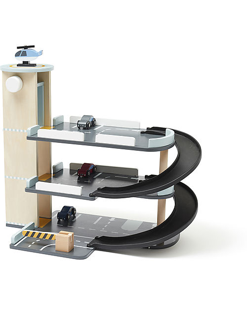 Kid's Concept Grage with Ramp - Park your cars and take the helicopter! Wooden Toy Cars, Trains & Trucks