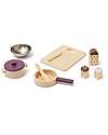 Kid's Concept Pots & Pans Play Set - Wood - 10 Pieces - Everyone at the table! Toy Kitchens