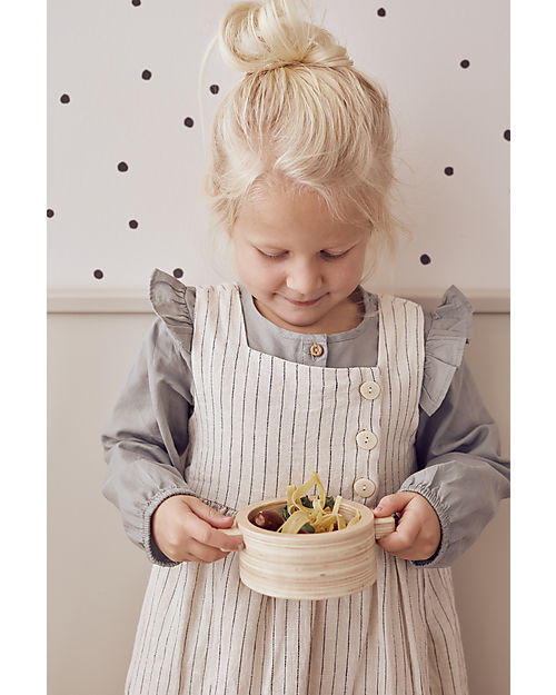Kid's Concept Pots & Pans Play Set - Wood - 10 Pieces - Everyone at the table! Toy Kitchens