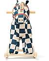 Kid's Concept Rocking Horse - Miro - Check Pattern - Petrol Blue and White - 18m+ Rides On