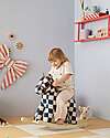 Kid's Concept Rocking Horse - Miro - Check Pattern - Petrol Blue and White - 18m+ Rides On