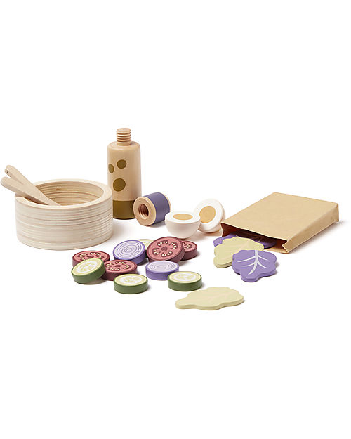 Kid's Concept Salad  Play Set - 21 Pieces - Everyone at the table! Wooden Food