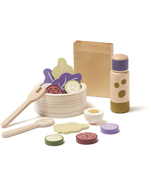 Kid's Concept Salad  Play Set - 21 Pieces - Everyone at the table! Wooden Food