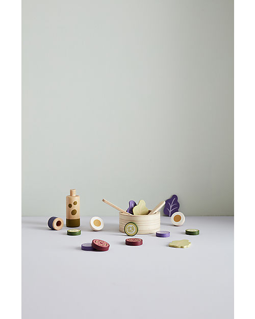 Kid's Concept Salad  Play Set - 21 Pieces - Everyone at the table! Wooden Food