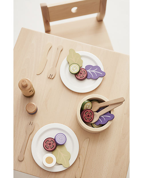 Kid's Concept Salad  Play Set - 21 Pieces - Everyone at the table! Wooden Food