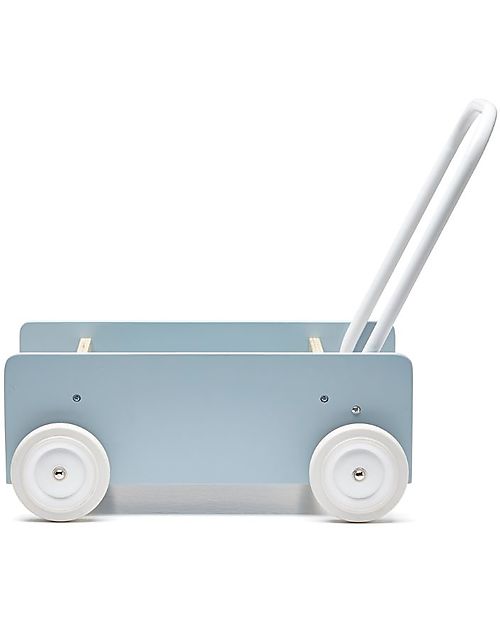 Kid's Concept Wooden Wagon - Light Blue - Perfect for the first steps and for storing your toys! Push-Toys