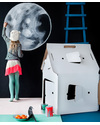 Kidsonroof Casa Cabana White - Playhouse made of 100% Recycled Cardboard - Paint and Colour to make it your own! Playhouses