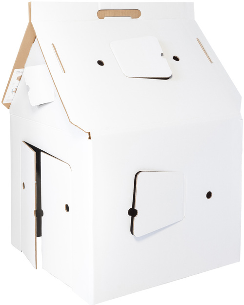 Kidsonroof Casa Cabana White - Playhouse made of 100% Recycled Cardboard - Paint and Colour to make it your own! Playhouses