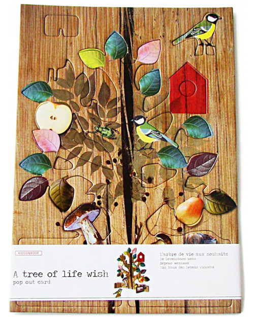 Kidsonroof Large Pop Out Decorative Tree of Life Greeting Card - A4 size - 30 x 21 cm (recycled cardboard) Christmas Decorations