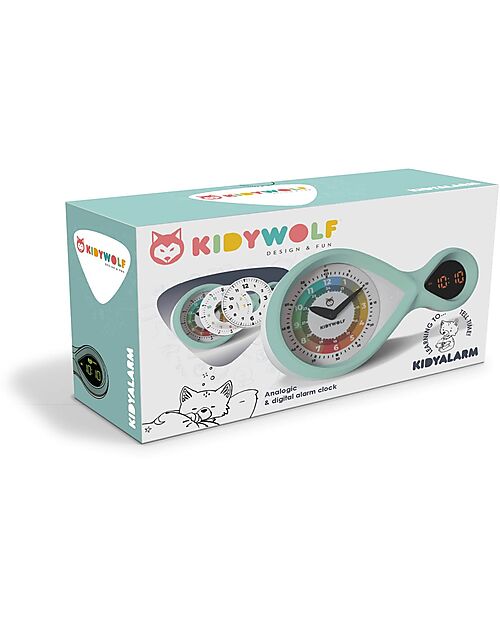Kidywolf Analog and Digital Alarm Clock - Green - Perfect for Learning to Tell Time - 6+ Years Watches