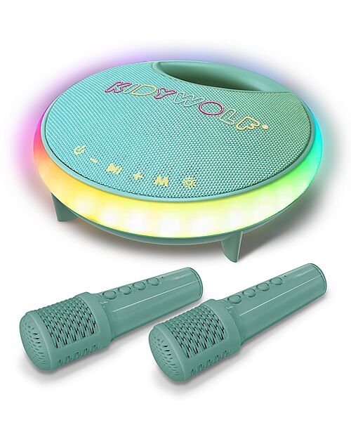Kidywolf Kids Karaoke - Green - 2 Microphones and 2 Speakers Audio Players
