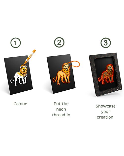 Kidywolf Kidyneon Creative Kit - Orange - Create and Light Up Your Ideas Draw And Color