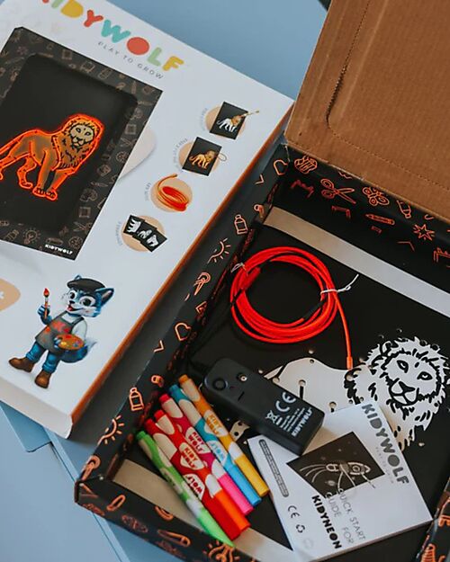 Kidywolf Kidyneon Creative Kit - Orange - Create and Light Up Your Ideas Draw And Color