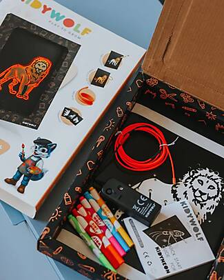 Kidywolf Kidyneon Creative Kit - Orange - Create and Light Up Your Ideas Draw And Color
