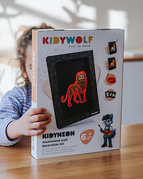 Kidywolf Kidyneon Creative Kit - Orange - Create and Light Up Your Ideas Draw And Color