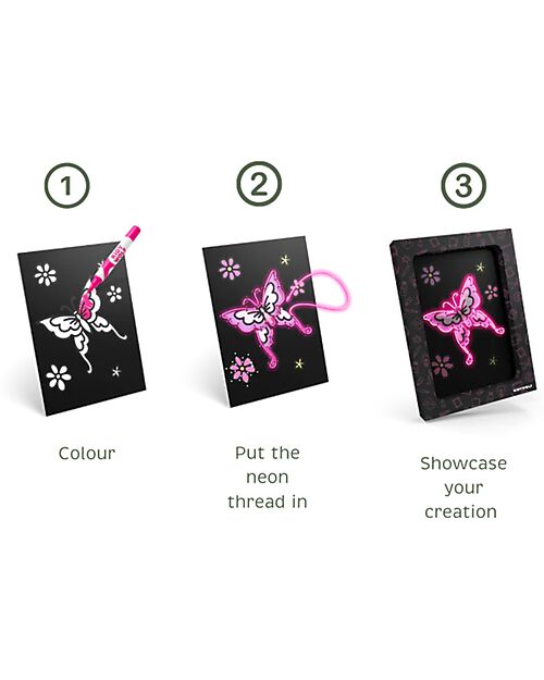 Kidywolf Kidyneon Creative Kit - Pink - Create and Light Up Your Ideas Draw And Color