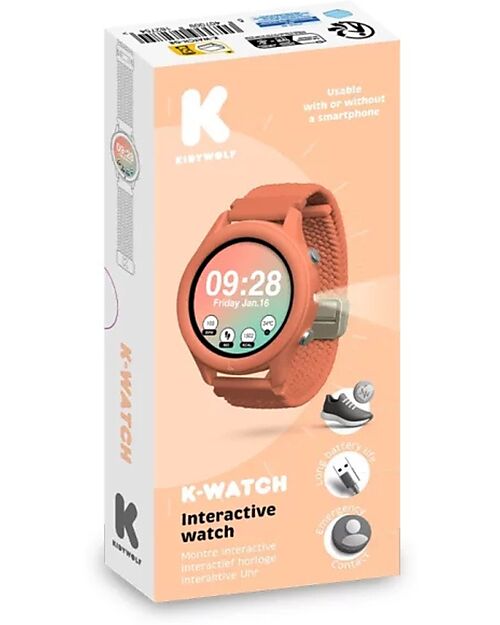 Kidywolf Kidywatch Multifunction Smartwatch - Peach - Smart Watch with Interactive Features Watches