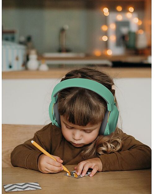 Kidywolf Noise Cancelling Headphones - Green - Adjustable Headband Audio Players