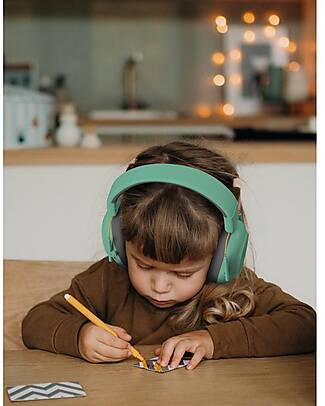 Kidywolf Noise Cancelling Headphones - Green - Adjustable Headband Audio Players