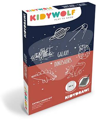 Kidywolf Refill for Kidydraw Mini - Dinosaurs and Galaxy Draw And Color