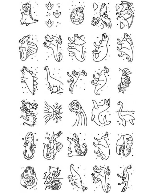 Kidywolf Refill for Kidydraw Mini - Dinosaurs and Galaxy Draw And Color