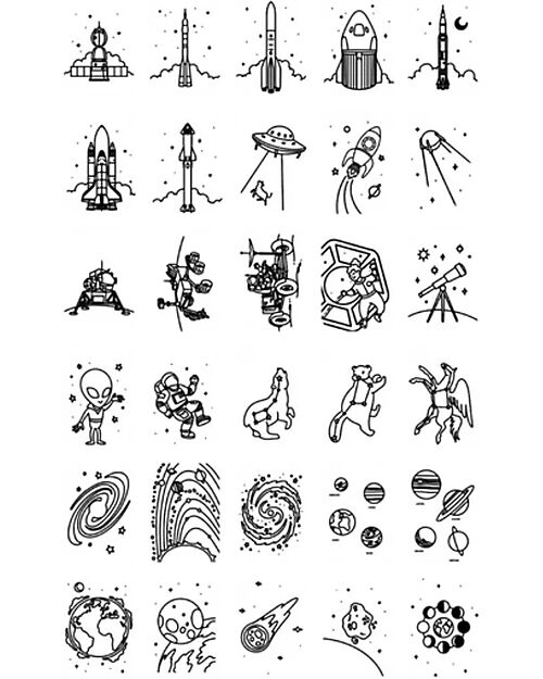 Kidywolf Refill for Kidydraw Mini - Dinosaurs and Galaxy Draw And Color