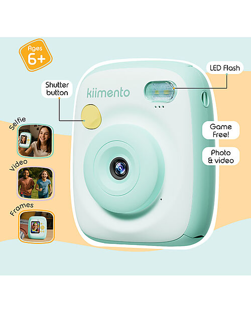 Kiimento Kiimento Instant Print Digital Camera - Mint - Ink-Free Printing - Ages 8+ Cameras