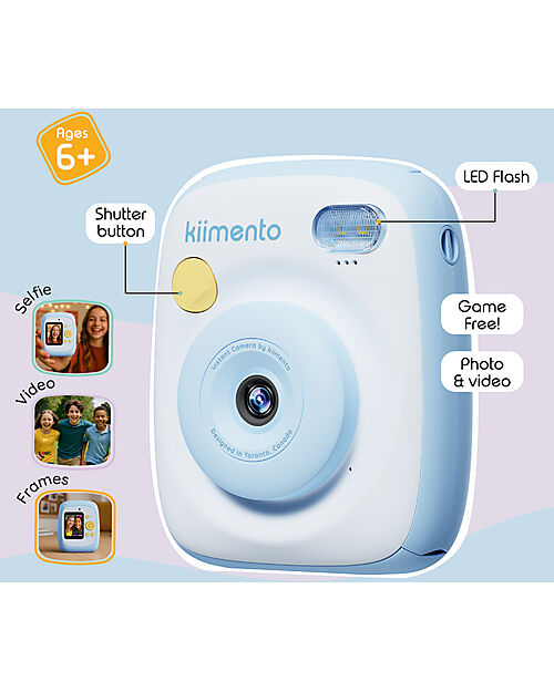 Kiimento Kiimento Instant Print Digital Camera - Sky Blue - Ink-Free Printing - Ages 8+ Cameras