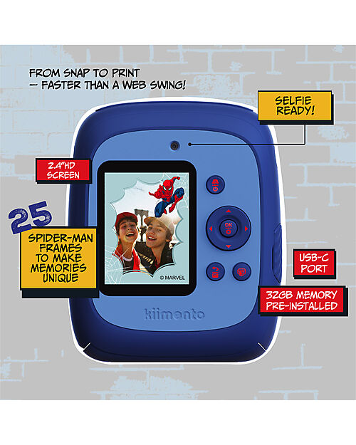 Kiimento Kiimento Instant Print Digital Camera - Spider-Man - Ink-Free Printing - Ages 8+ Cameras