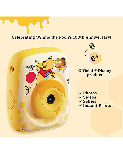 Kiimento Kiimento Instant Print Digital Camera - Winnie the Pooh - Ink-Free Printing - Ages 8+ Cameras