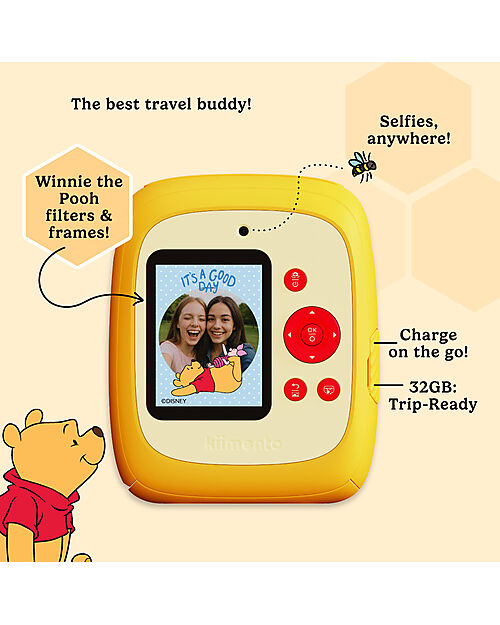 Kiimento Kiimento Instant Print Digital Camera - Winnie the Pooh - Ink-Free Printing - Ages 8+ Cameras