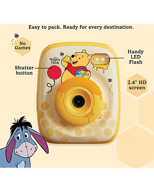 Kiimento Kiimento Instant Print Digital Camera - Winnie the Pooh - Ink-Free Printing - Ages 8+ Cameras