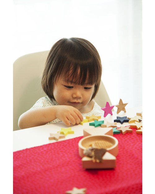 Kiko+ and gg* Colourful Tanabata Star Dominoes - Made From FSC Beechwood! Traditional Toys