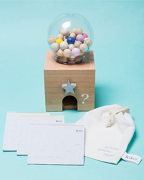 Kiko+ and gg* Gatcha Gatcha Wooden Bingo Set - Includes 50 beads and 30 cards Board Games