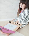 Kiko+ and gg* Magic Drawing Board Oekaki House Cat - Sustainable Beechwood Non-toxic colours - Purple Drawing Boards