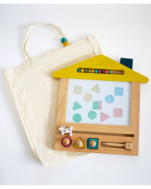 Kiko+ and gg* Magic Drawing Board Oekaki House Dog - Sustainable Beechwood Non-toxic colours Drawing Boards