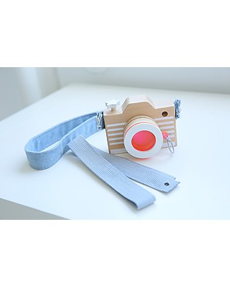 Kiko+ and gg* Toy Camera, Pink - Includes coloured lens and denim straps! Wooden Blocks & Construction Sets