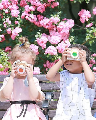 Kiko+ and gg* Toy Camera, Pink - Includes coloured lens and denim straps! Wooden Blocks & Construction Sets