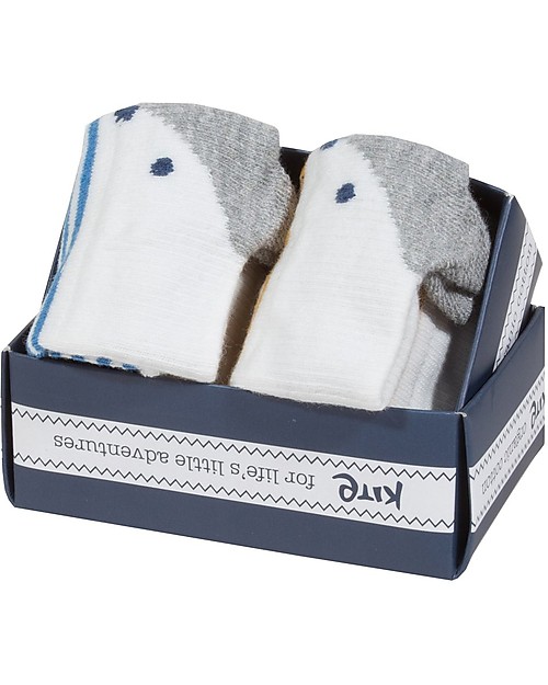 Kite Baby Long Socks, 2-pack - Fox, Blue/Ochre - Organic Cotton Socks