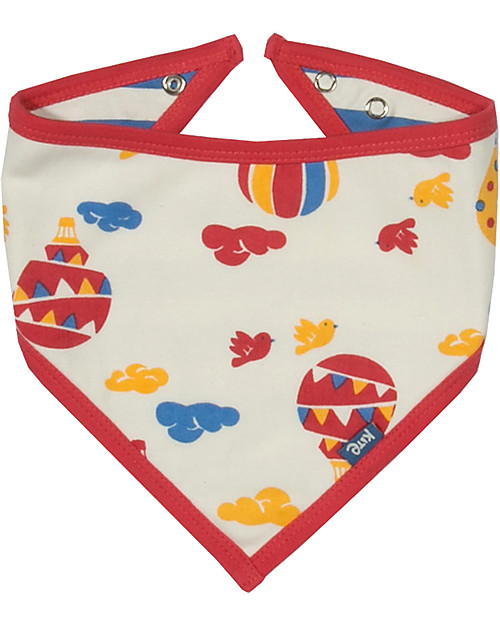 Kite Balloons Bandana Bib, Reversible - Red  - 100% Organic Cotton Bandana Bibs